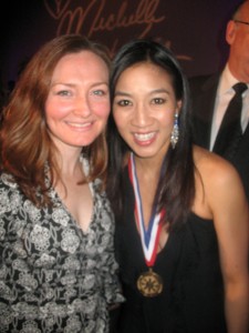 Allison Manley and Michelle Kwan in a photo for the Manleywoman Skatecast, a figure skating podcast