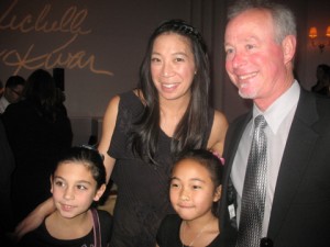 Charlie Tickner with Karen Kwan and her daughters in a photo for the Manleywoman Skatecast, a figure skating podcast