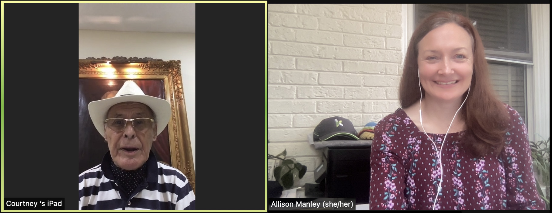 Zoom call with Courtney Jones and Allison Manley